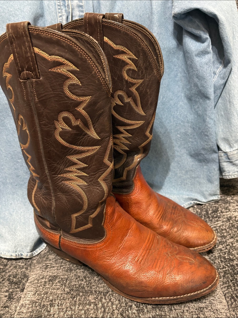 Larry Mahan vintage cowboy boot